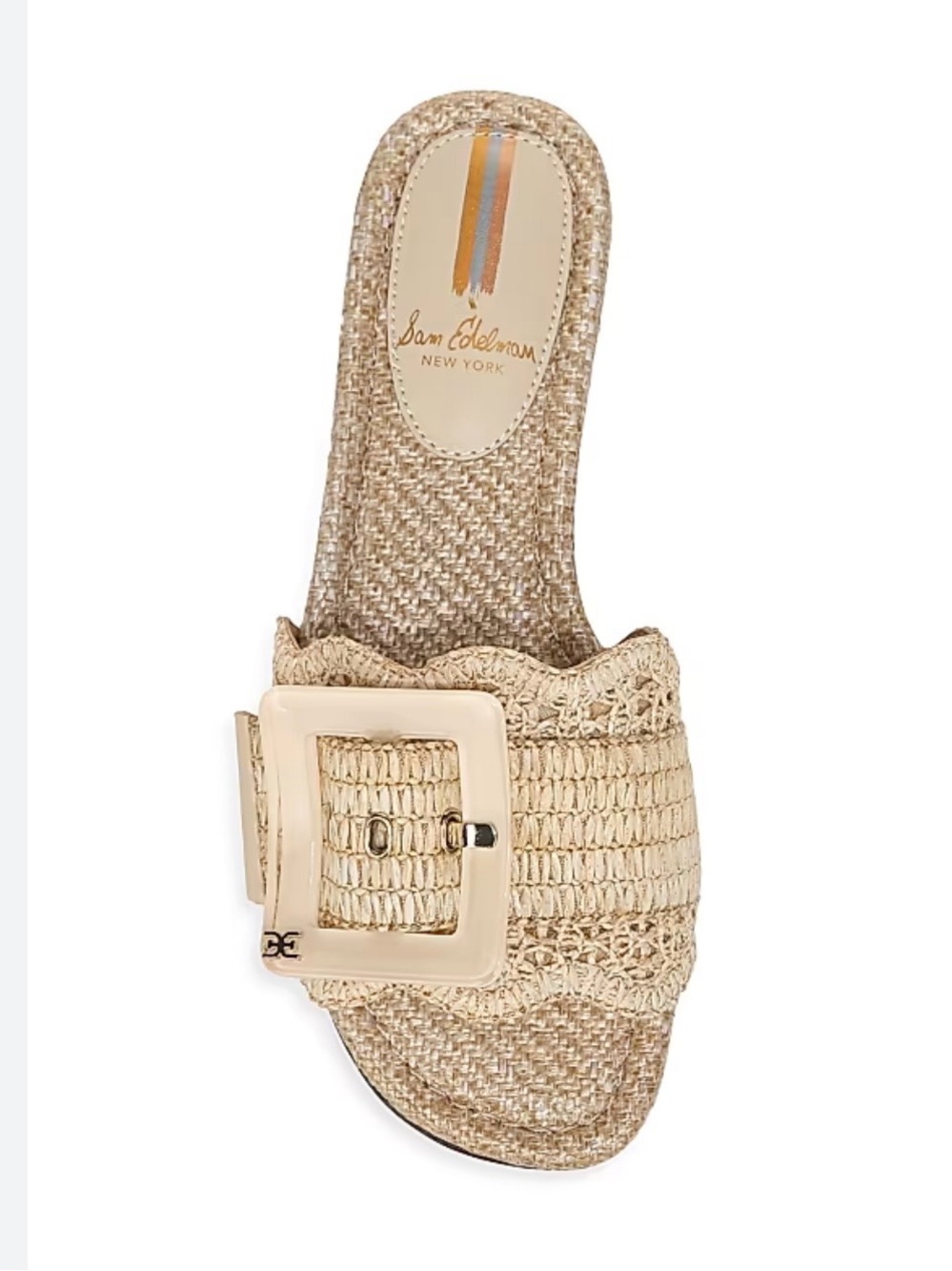 Sam Edelman TAN Bambi Slide Raffia Buckle Sandals Size 9M